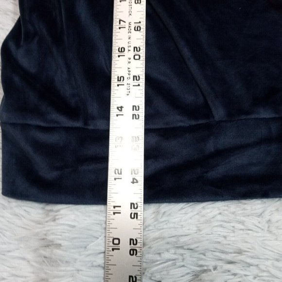 Anybody Womens Shirt Top Blouse‎ Blue Medium Velour Side Detail Pullover - Picture 6 of 10
